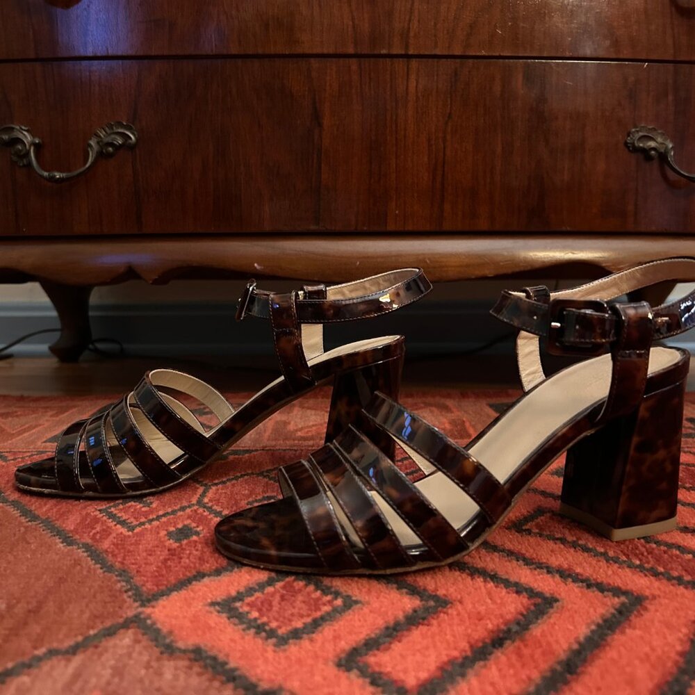 Maryam Nassir Zadeh Palma High Sandal TRUE TORTOISE Size 8